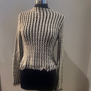 Elegant Black and White Women's Sweater